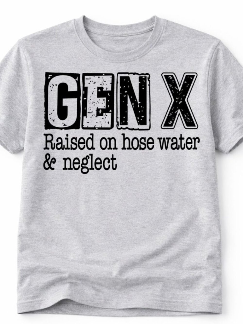 GenX Generation X Graphic Shirt Trendy Boutique Style Tee Womens Gray Tops